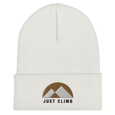 Just Climb Mountain Rock Climbing White High End Outdoor Fashion Beanie